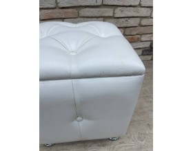 40/008 пуф ЭКО белая кожа