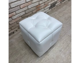 40/008 пуф ЭКО белая кожа