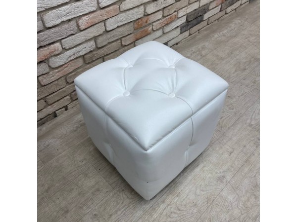 40/008 пуф ЭКО белая кожа