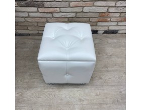 40/008 пуф ЭКО белая кожа