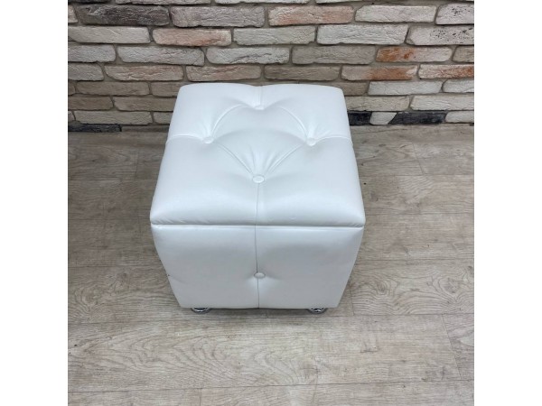 40/008 пуф ЭКО белая кожа