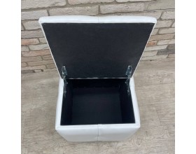 40/008 пуф ЭКО белая кожа