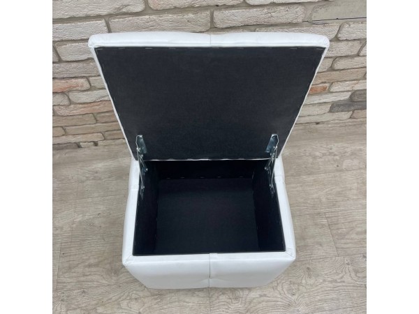 40/008 пуф ЭКО белая кожа