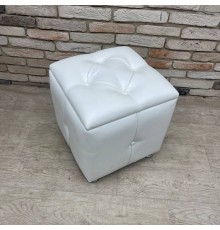 40/008 пуф ЭКО белая кожа