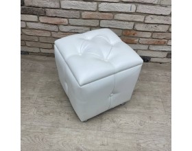 40/008 пуф ЭКО белая кожа