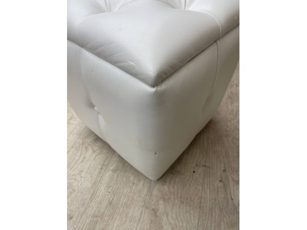 40/008 пуф ЭКО белая кожа