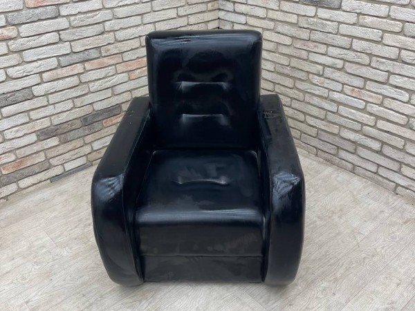 40/015 Уценка! Кресло Аккорд подлокотники квадратные Экокожа Чёрная