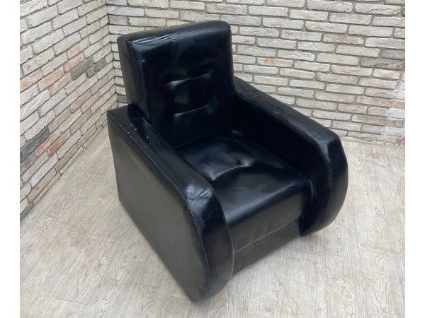 40/015 Уценка! Кресло Аккорд подлокотники квадратные Экокожа Чёрная