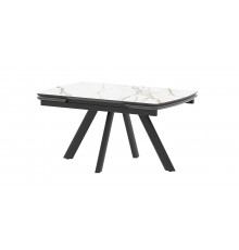 Стол Бастет MC120(180)F Бело-золотой Мрамор матовый