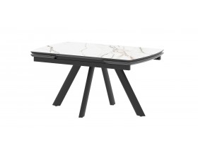 Стол Бастет MC120(180)F Бело-золотой Мрамор матовый