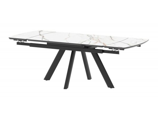 Стол Бастет MC120(180)F Бело-золотой Мрамор матовый