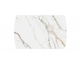 Стол Бастет MC120(180)F Бело-золотой Мрамор матовый
