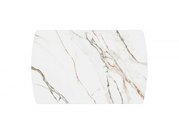 Стол Бастет MC120(180)F Бело-золотой Мрамор матовый