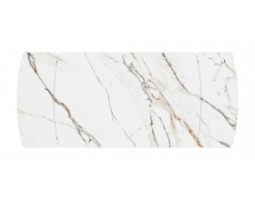 Стол Бастет MC120(180)F Бело-золотой Мрамор матовый