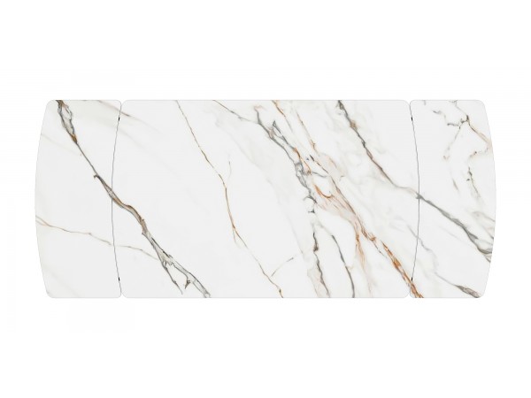 Стол Бастет MC120(180)F Бело-золотой Мрамор матовый