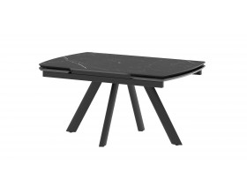 Стол Бастет MC120(180)F Черный Мрамор матовый