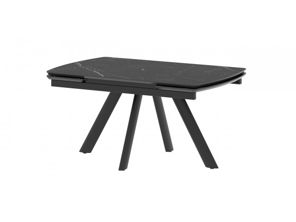 Стол Бастет MC120(180)F Черный Мрамор матовый