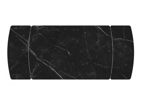 Стол Бастет MC120(180)F Черный Мрамор матовый