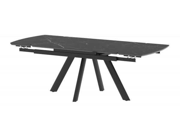 Стол Бастет MC120(180)F Черный Мрамор матовый