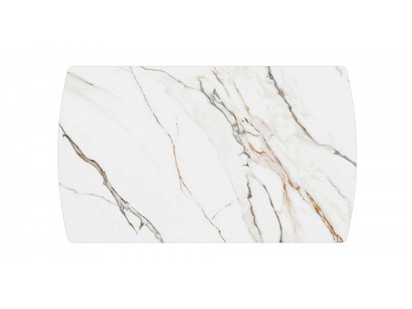 Стол Бастет MC138(198)F Бело-золотой Мрамор матовый