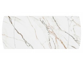 Стол Бастет MC138(198)F Бело-золотой Мрамор матовый