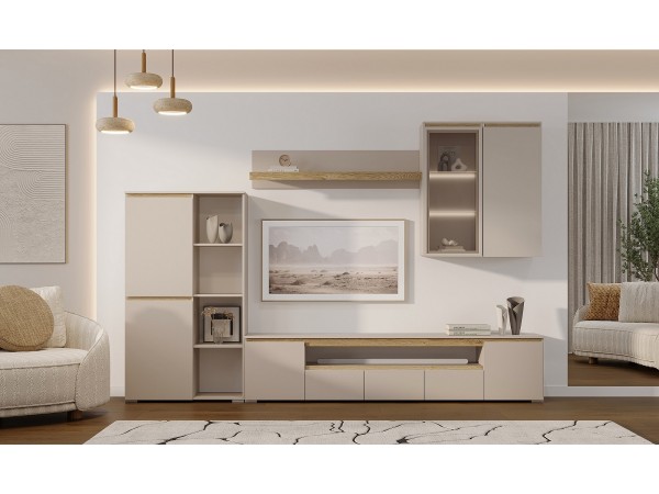 Гостиная "ГРЕТТА" композиция №12 Кашемир-Дуб Экспресив песочный