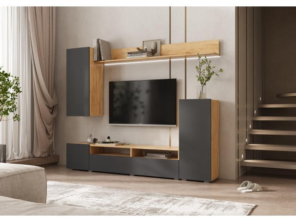 Гостиная Верона Графит, Дуб Крафт