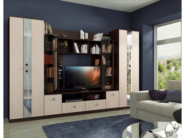 Гостиная Венеция Дуб беленый, Венге