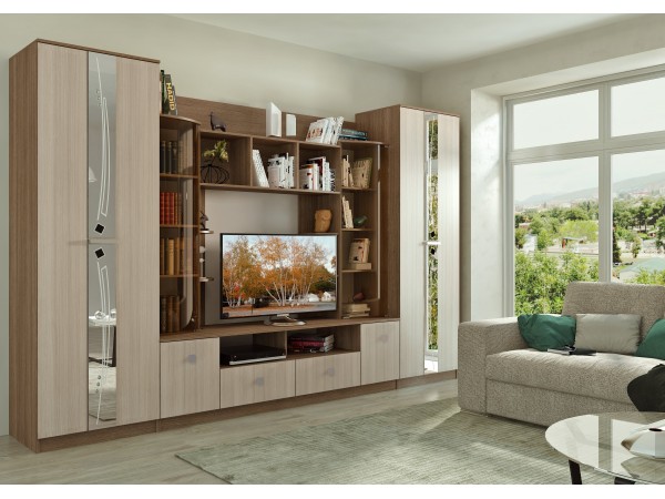 Гостиная Венеция Ясень шимо светлый, Ясень шимо темный