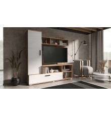 Гостиная Мини Белый Глянец, Дуб Крафт