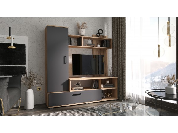 Гостиная Мини Графит, Дуб Крафт