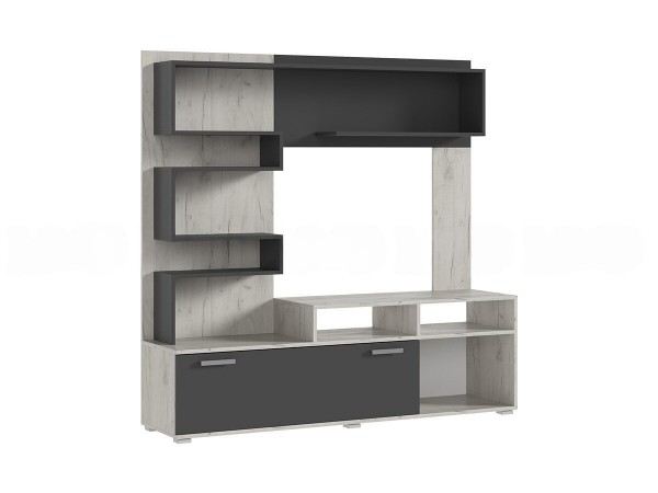 Гостиная Рица Графит, Дуб Крафт Белый/Графит