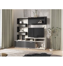 Гостиная Рица Графит, Дуб Крафт Белый/Графит