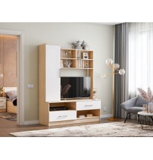 Гостиная Мартина центральная секция Белый Глянец, Дуб Сонома