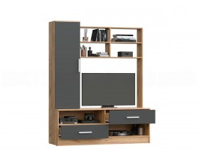 Гостиная Мартина центральная секция Графит, Дуб Крафт