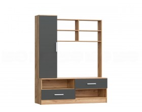 Гостиная Мартина центральная секция Графит, Дуб Крафт