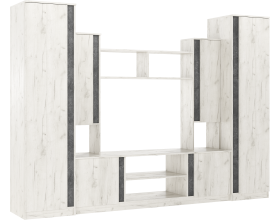 Гостиная Атлантида 5 Дуб Крафт Белый/Бетон Темный, Дуб Крафт Белый