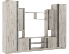 Гостиная Атлантида 5 Дуб Крафт Серый/Бетон Темный, Дуб Крафт Серый