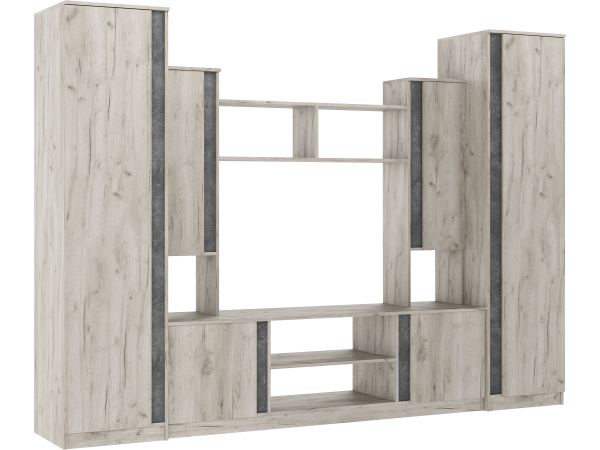 Гостиная Атлантида 5 Дуб Крафт Серый/Бетон Темный, Дуб Крафт Серый