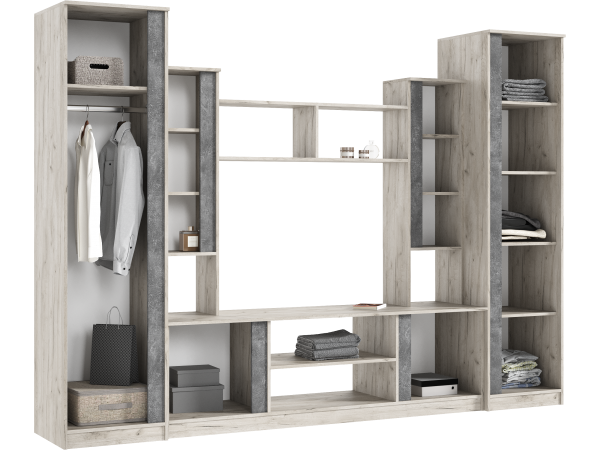 Гостиная Атлантида 5 Дуб Крафт Серый/Бетон Темный, Дуб Крафт Серый