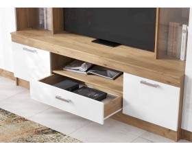 Гостиная Атлантида 6 Белый Глянец, Дуб Крафт