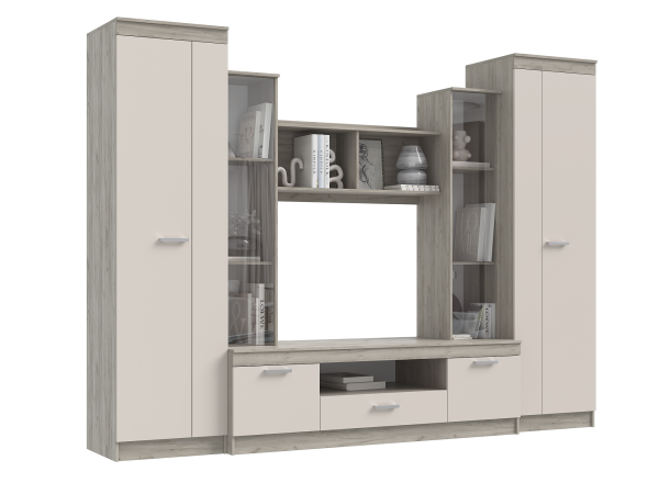 Гостиная Атлантида 6 Кашемир, Дуб Крафт Серый