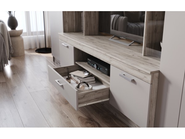 Гостиная Атлантида 6 Кашемир, Дуб Крафт Серый