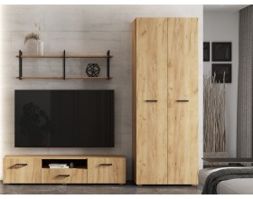 Нэнси NEW Шкаф 2-створчатый 800 Дуб Крафт, Дуб Крафт