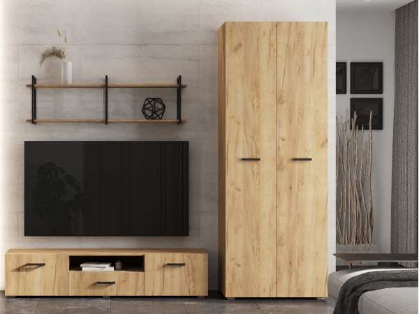 Нэнси NEW Шкаф 2-створчатый 800 Дуб Крафт, Дуб Крафт