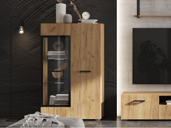 Нэнси NEW Шкаф-витрина Дуб Крафт