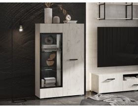 Нэнси NEW Шкаф-витрина Дуб Крафт Белый