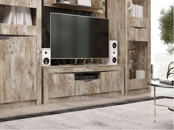 Ривьера Тумба ТВ Дуб Юкон, Бетон темный