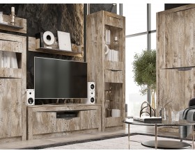 Ривьера Пенал-витрина Дуб Юкон, Бетон темный