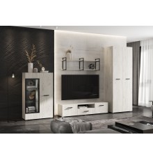 Нэнси NEW Гостиная Дуб Крафт Белый с тумбой 1600